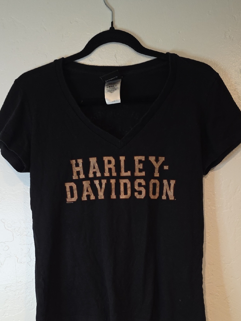 Harley-Davidson Maui Black T-Shirt with Faded Tan Logo